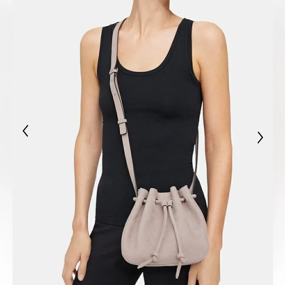 Theory small leather bucket bag NWT